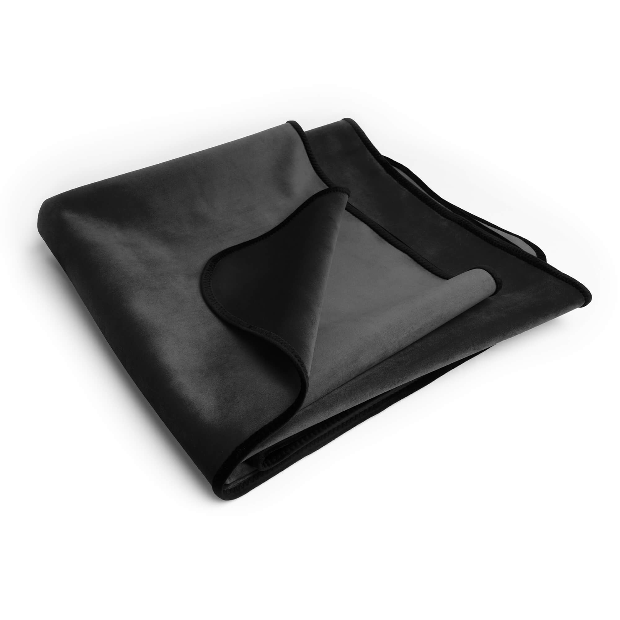 Fascinator Lush Throw Black Microvelvet - King Size
