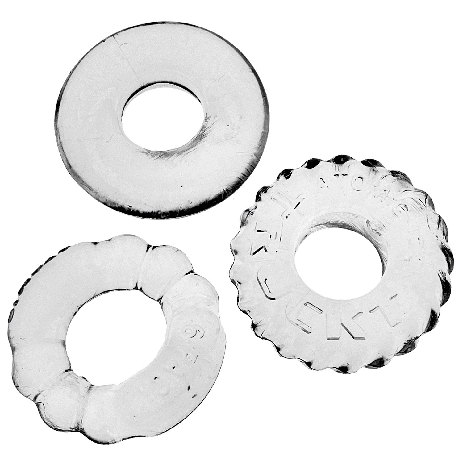 BONEMAKER 3 Pack Boner Cockring Kit CLEAR 3 BONEMAKER 3-pack boner cockring kit - CLEAR