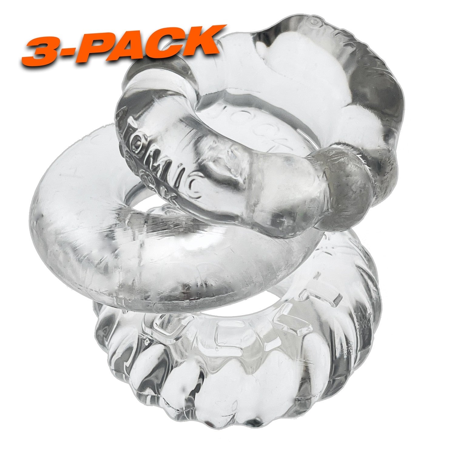 BONEMAKER 3 Pack Boner Cockring Kit CLEAR 4 BONEMAKER 3-pack boner cockring kit - CLEAR