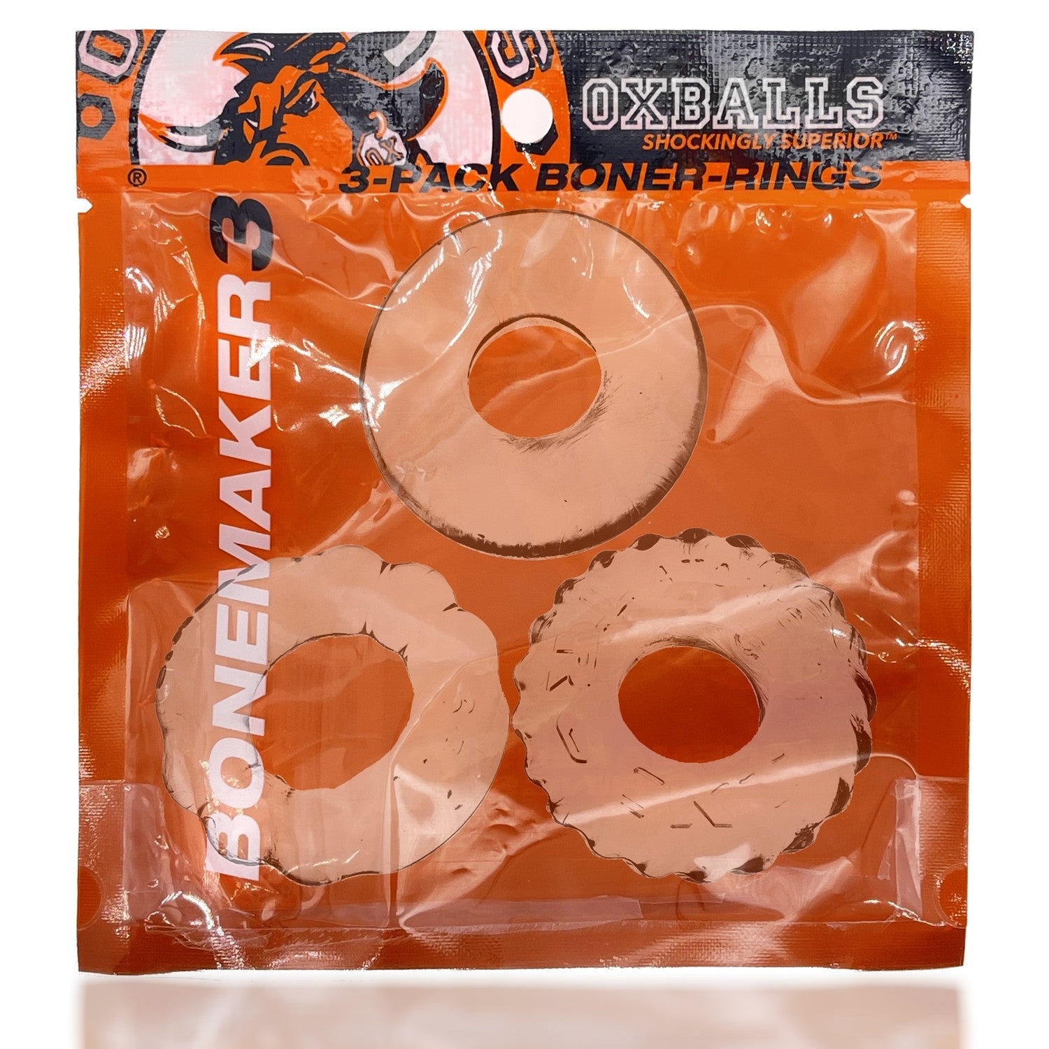 BONEMAKER 3 Pack Boner Cockring Kit CLEAR 2 BONEMAKER 3-pack boner cockring kit - CLEAR