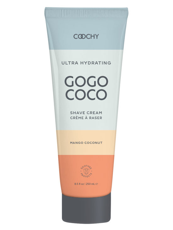 Coochy Ultra Hydrating mango coconut shave cream bottle, 8.5 oz