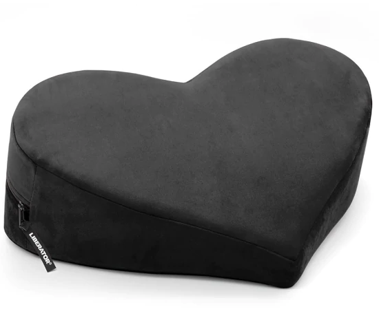 Heart Wedge Black Microvelvet