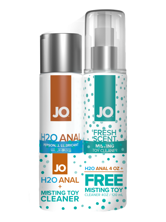 JO H2O Anal Original Lubricant 4oz + GWP JO Misting Toy Cleaner 4oz