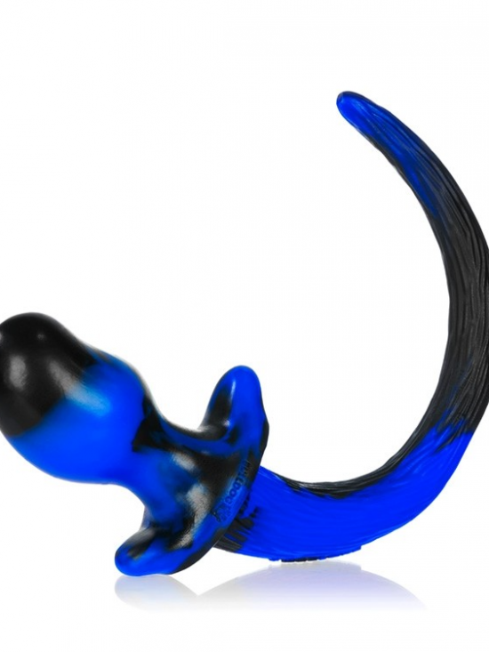 BULLDOG, puppy tail buttplug, POLICE SWIRL, Large