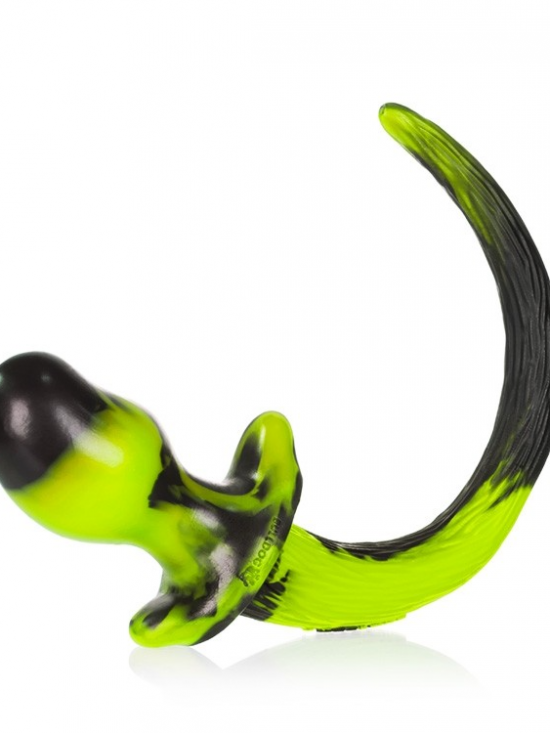 BULLDOG, puppy tail buttplug, ACID SWIRL, Large