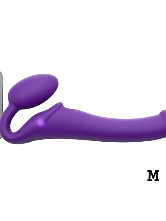 VIBRATING BENDABLE STRAP-ON - M - PURPLE
