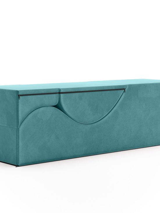 Aria XL Flip Chaise 22 Inch Wide - Convertible XL Sex Chair and Bed Bench, Teal
