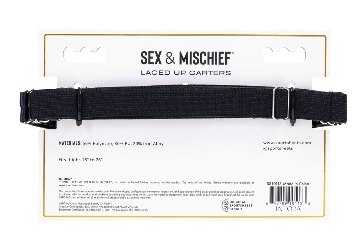 Laced Up Garters - Black - Image 11