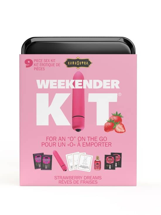 WEEKENDER KIT VIBE Strawberry Dreams Includes: Oil of Love, Reusable 10 speed mini vibe, Massage Oil, Love Liquid and Erotic Playcards