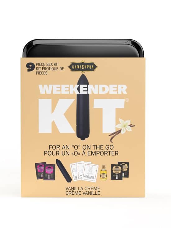 WEEKENDER KIT VIBE  Vanilla Includes: Oil of Love, Reusable 10 speed mini vibe, Massage Oil, Love Liquid and Erotic Playcards