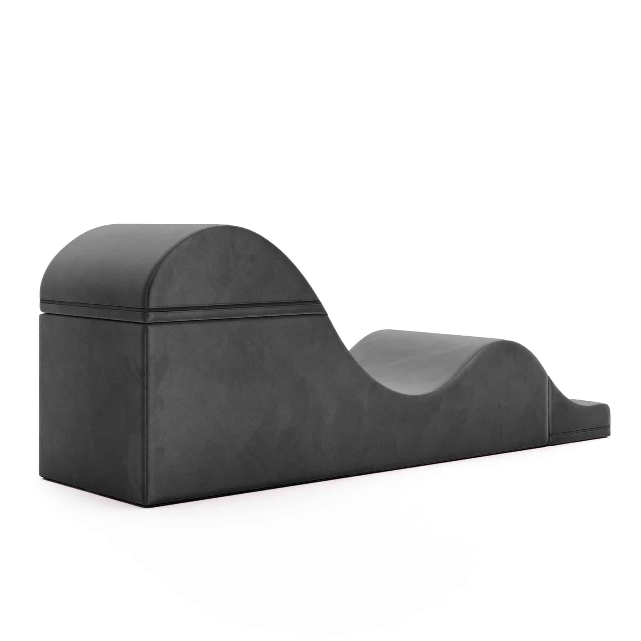 Aria XL Flip Chaise 22 Inch Wide - Convertible XL Sex Chair and Bed Bench, Black - Image 6