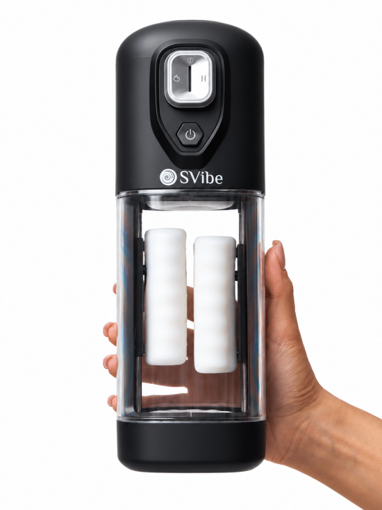 SVibe Ikon VOLT masturbator, transparent black