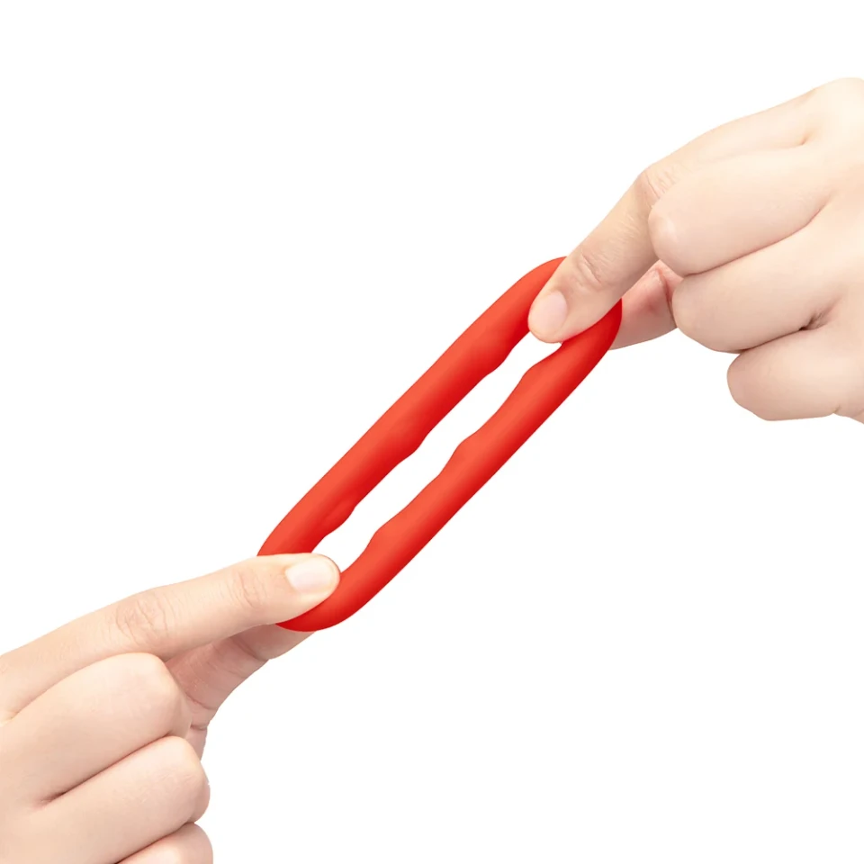 FLEX RING GRIP - ULTRA SOFT SILICONE COCK RING - RED - Image 6
