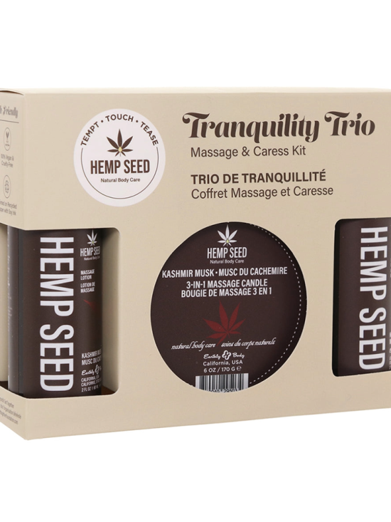 Hemp Seed Tranquility Massage Trio Gift Set - Kashmir Musk