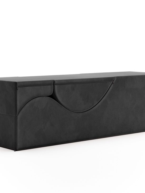 Aria XL Flip Chaise 22 Inch Wide - Convertible XL Sex Chair and Bed Bench, Black