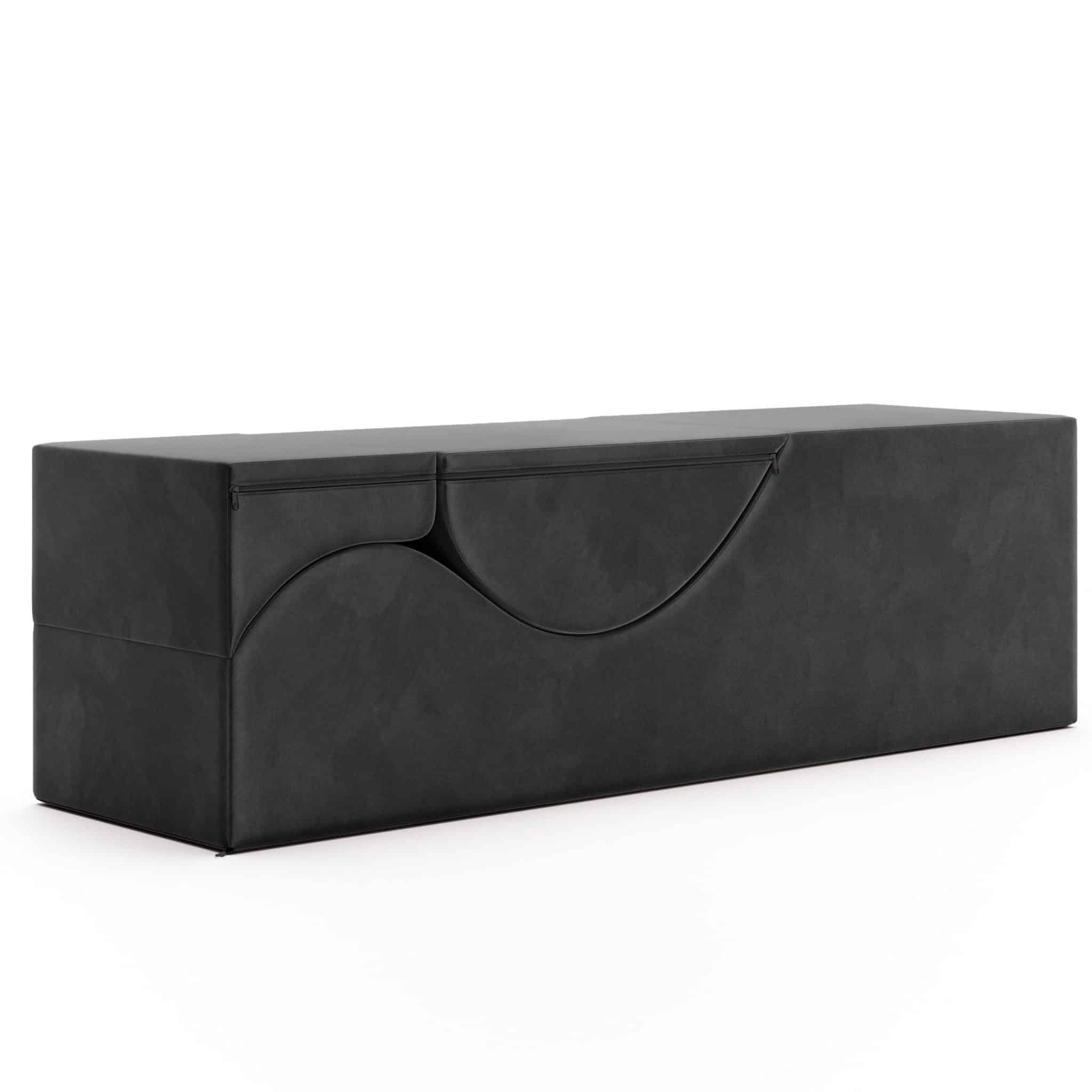 Aria XL Flip Chaise 22 Inch Wide - Convertible XL Sex Chair and Bed Bench, Black