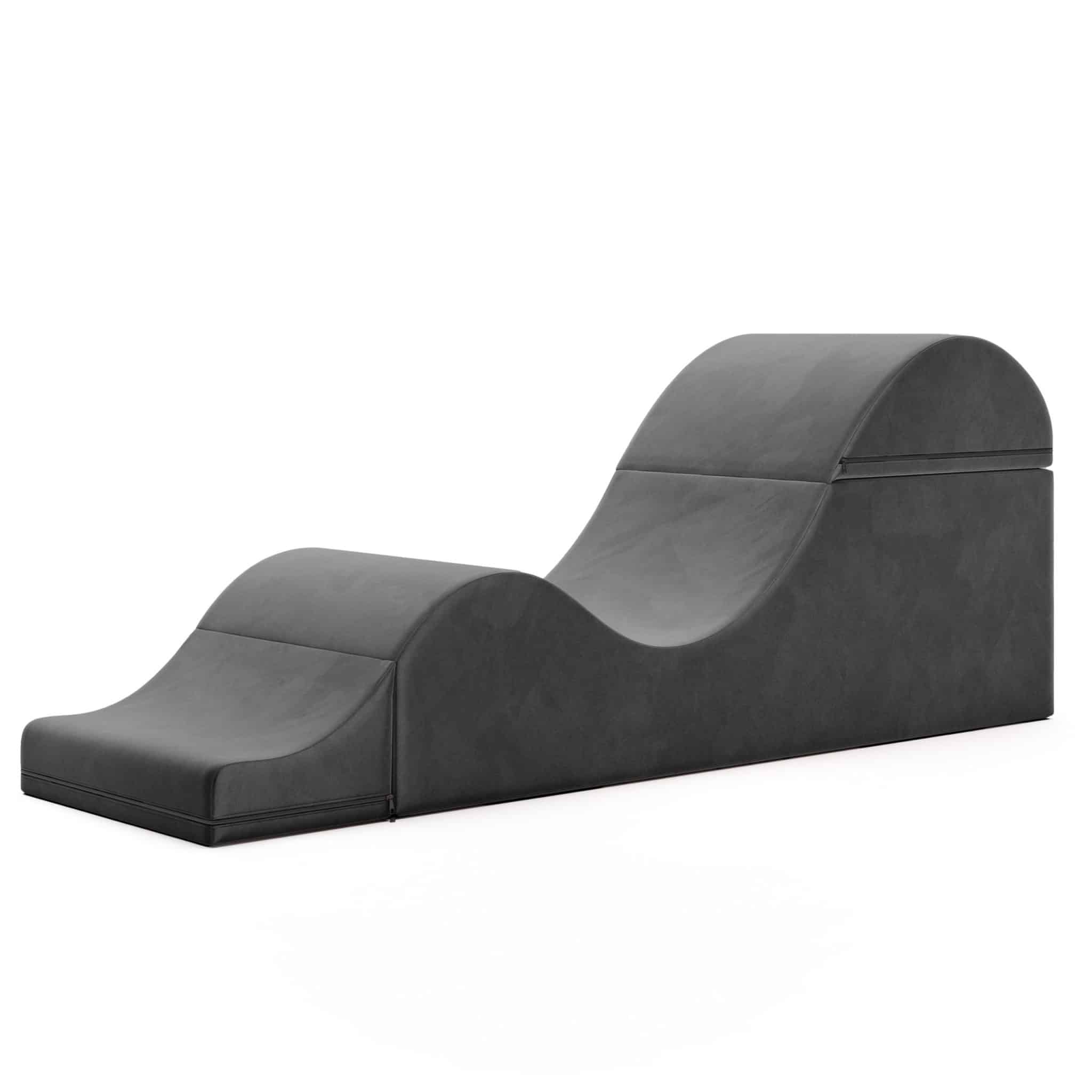 Aria XL Flip Chaise 22 Inch Wide - Convertible XL Sex Chair and Bed Bench, Black - Image 4
