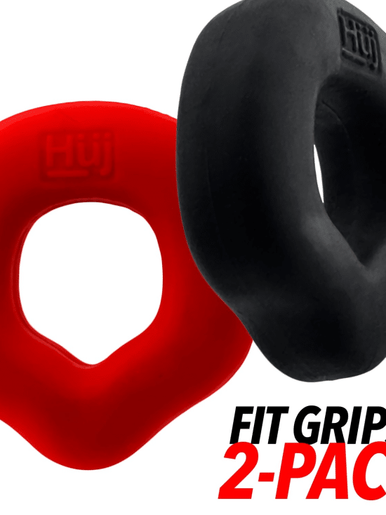 FIT GRIPS 2-pack ergo-fit cockrings BLACK/RED