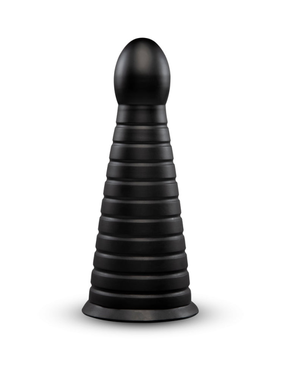 CONE - 10" TAPERED & RIBBED DILDO WITH SUCTION CUP