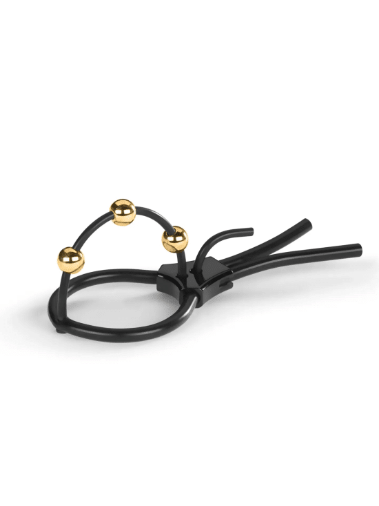 Mystim Pearly Pete - Corona Strap with golden balls