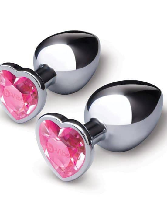 Jewel Heart Metal Butt Plug Training Set