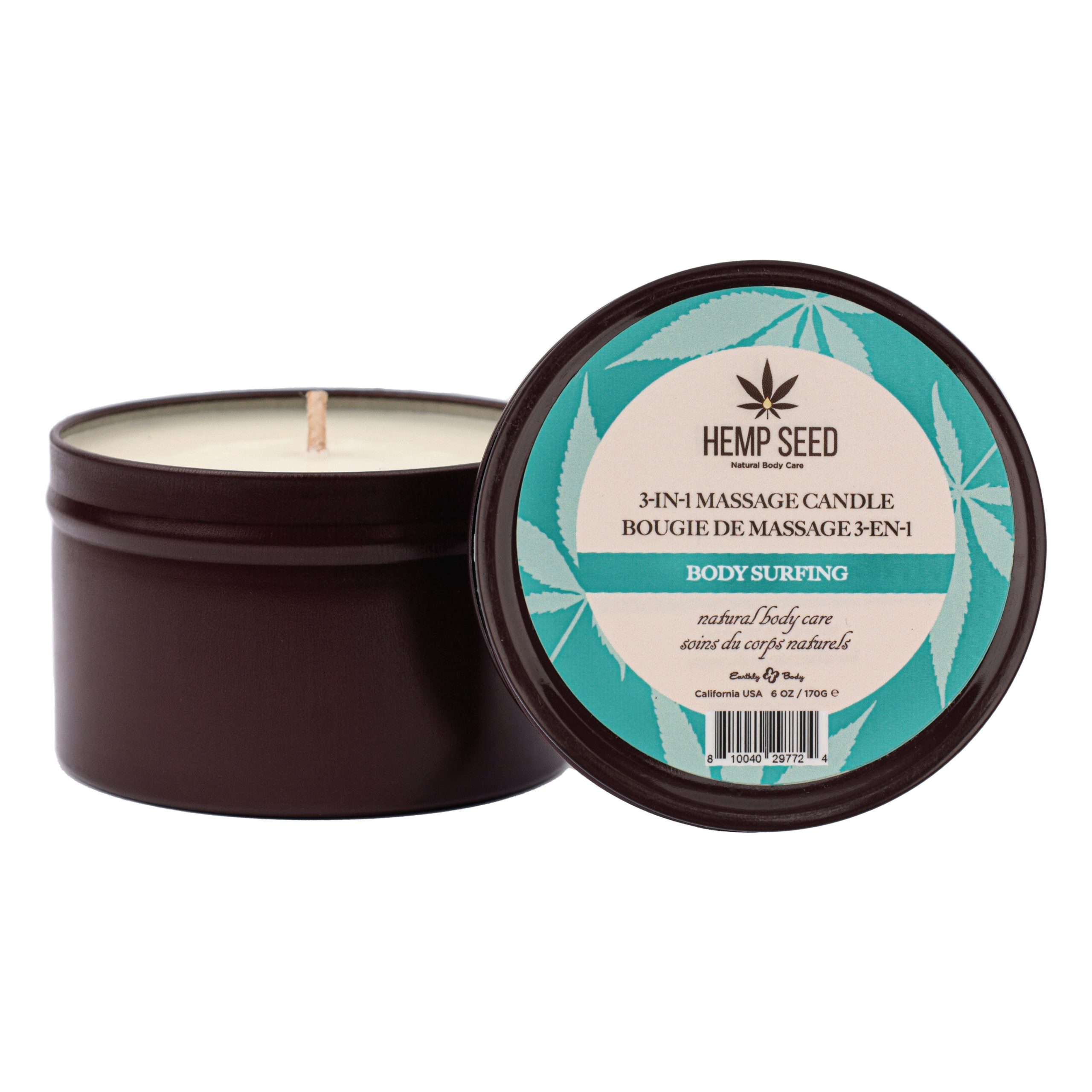 Hemp Seed 3-in-1 Massage Candle Body Surfing 6oz - Image 2