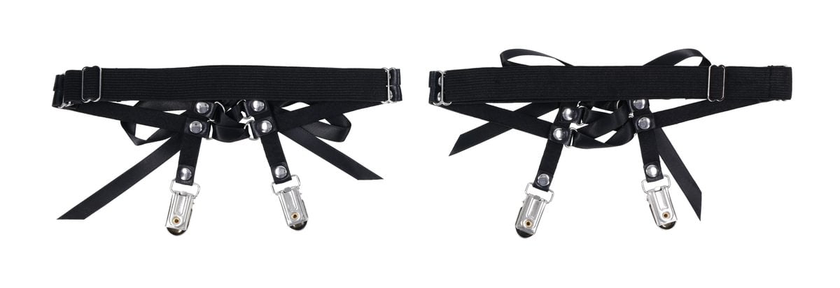Laced Up Garters - Black - Image 5