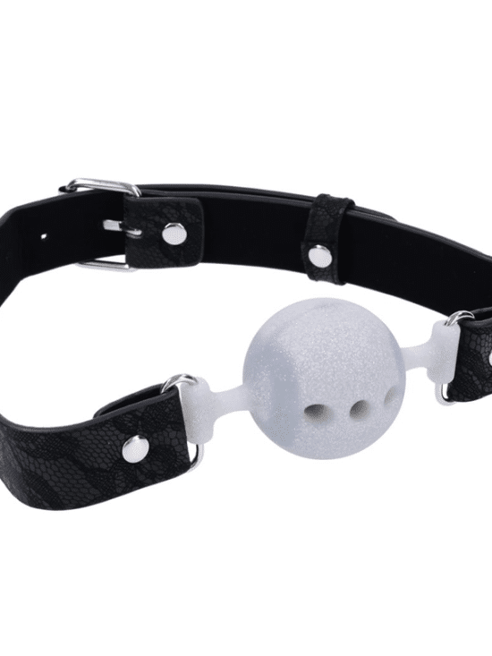 Lace Silicone Breathable Ball Gag - Black