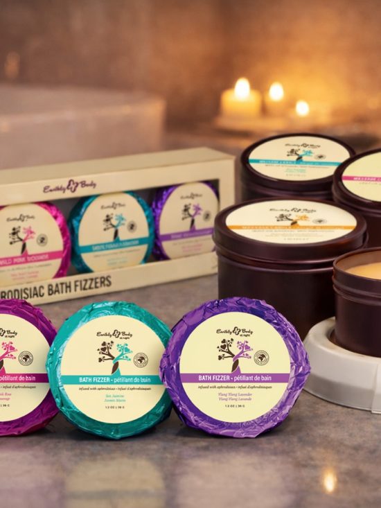 Earthly Body at Night Aphrodisiac PrePack Bath Fizzers and Candles 16pcs plus tester and candle warmer