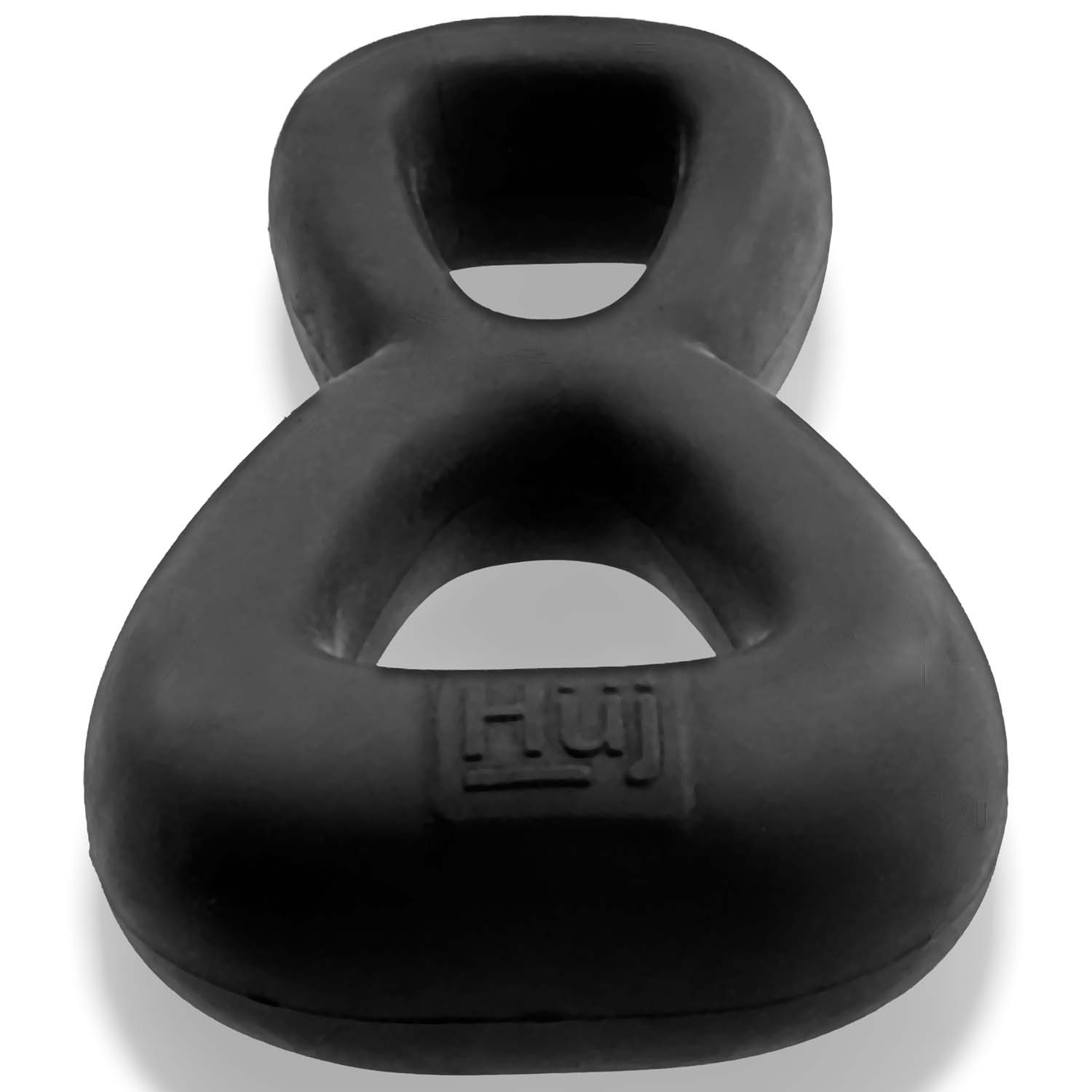 BOOMERANG double-ring cockring & nut-tugger BLACK FOG - Image 4