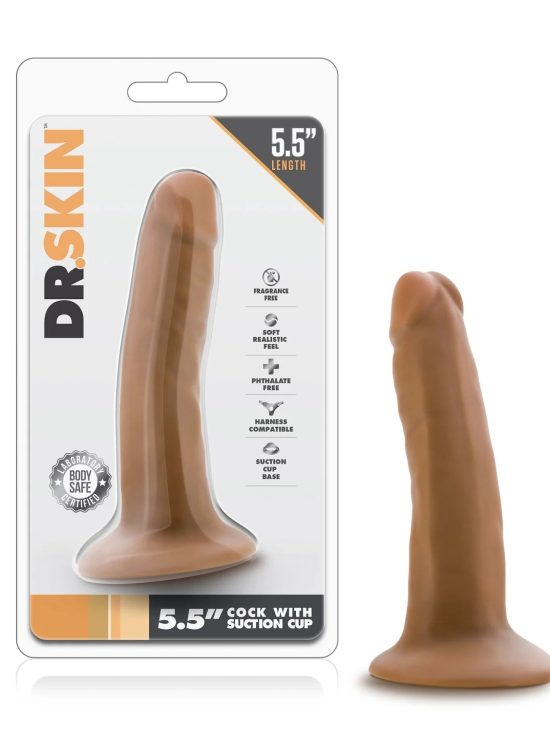 Dr Skin 5.5" Dildo w Suction Cup - Mocha