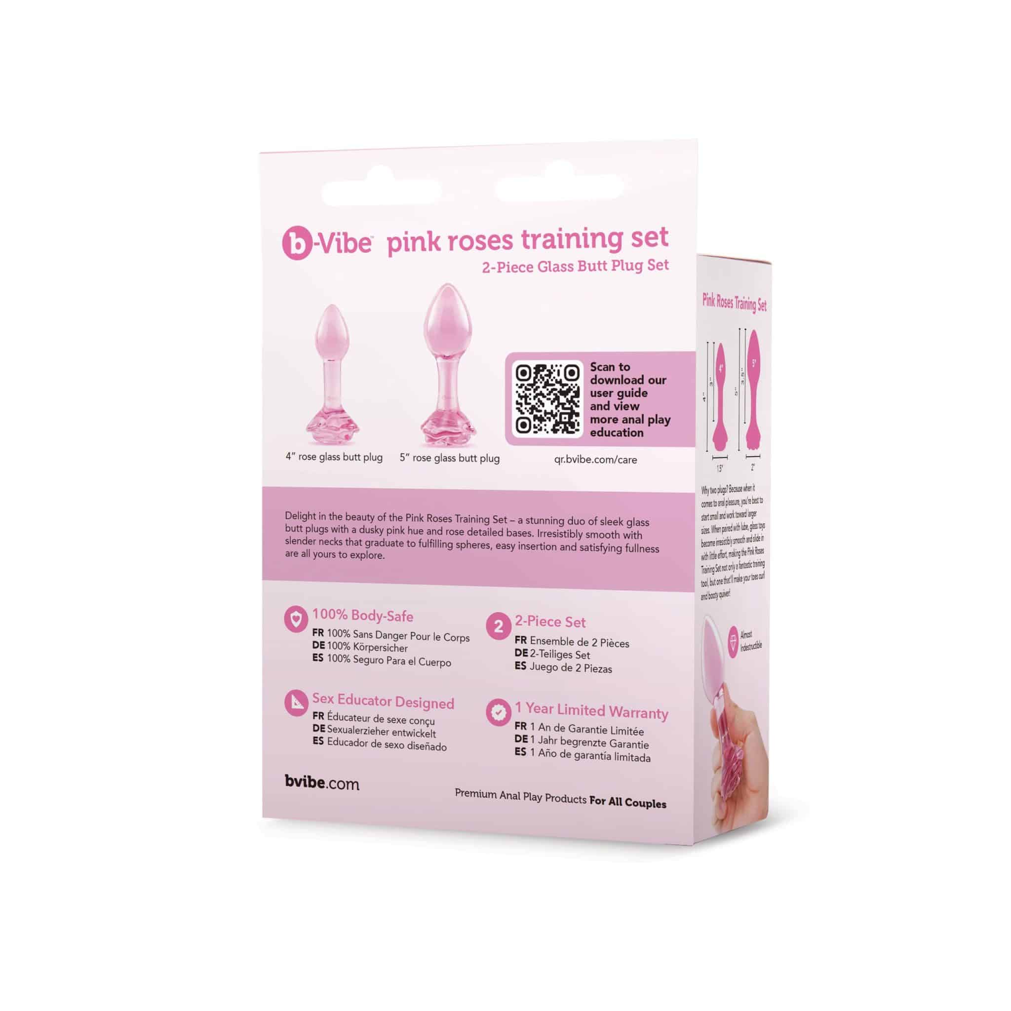 Pink Roses Glass Butt Plug Training Set - Image 7