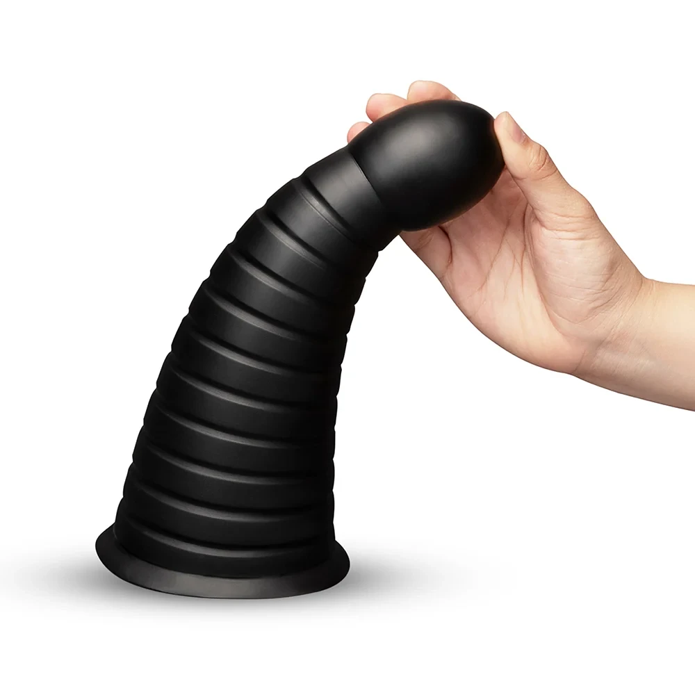 CONE - 10" TAPERED & RIBBED DILDO WITH SUCTION CUP - Image 7