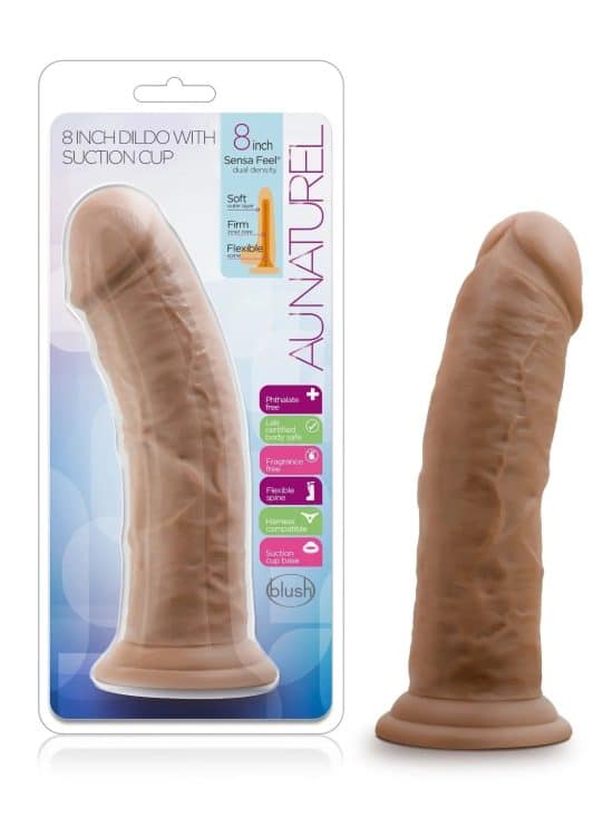 Au Naturel - 8" Dildo/Suction Cup -Mocha