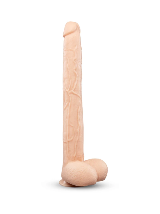 BONE - 17" DEEP-INSERT DILDO WITH REALISTIC BALLS AND SUCTION CUP