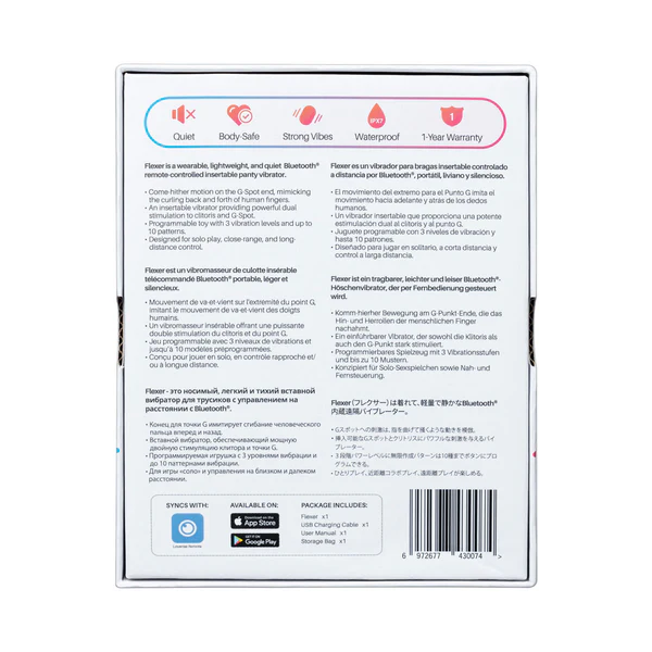 FLEXER BLUETOOTH INSERTABLE DUAL PANTY VIBRATOR - PINK - Image 10
